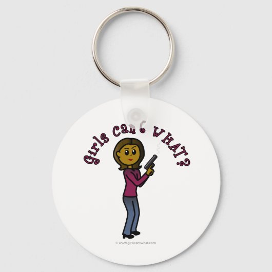 Donkere Vrouw Sharpschutter Sleutelhanger (Voorkant)