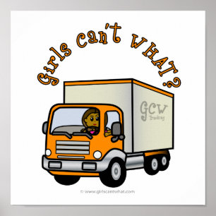 Donkere Vrouw Truck Driver Poster