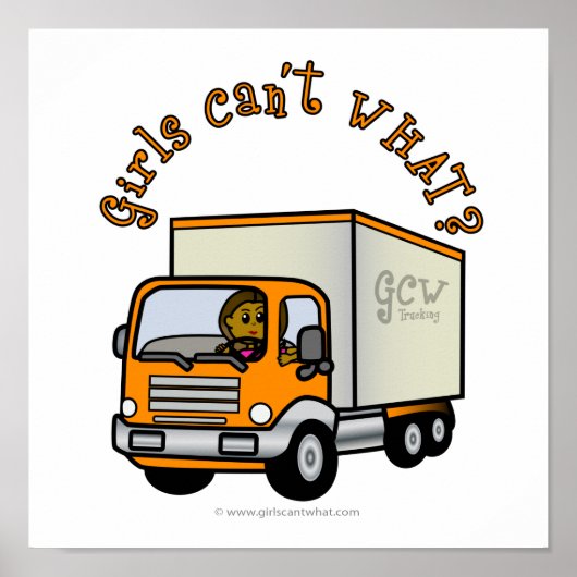 Donkere Vrouw Truck Driver Poster (Voorkant)