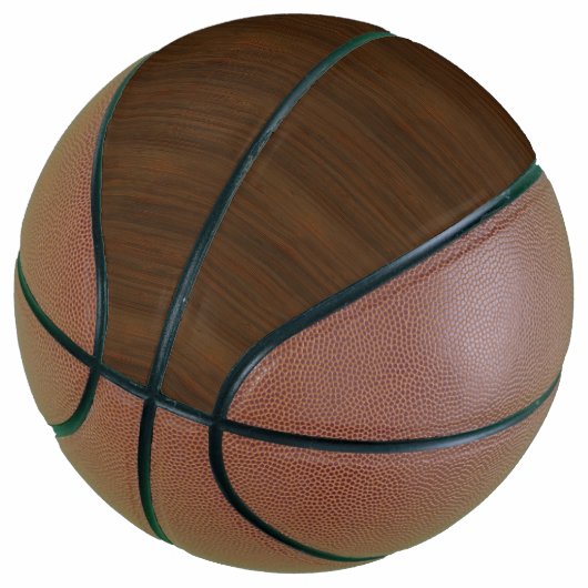 Donkere walnoot Brown Bamboo Wood Grain: Basketbal (Schuin)