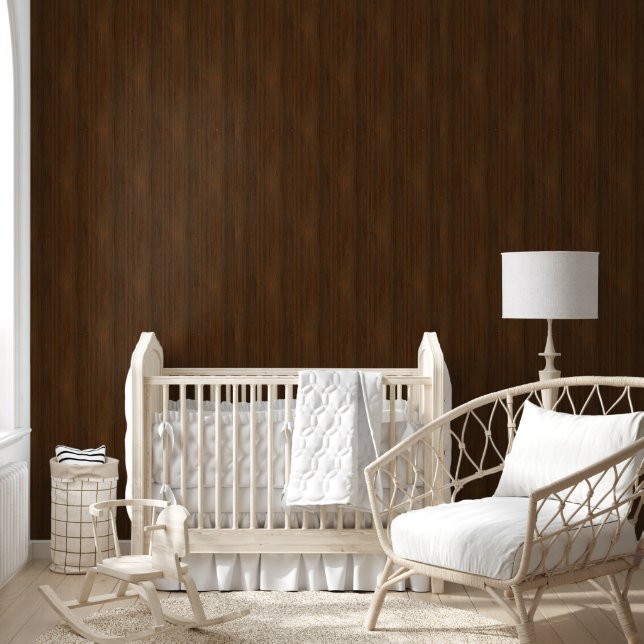 Donkere walnoot Brown Bamboo Wood Grain: Behang (Kinderen)