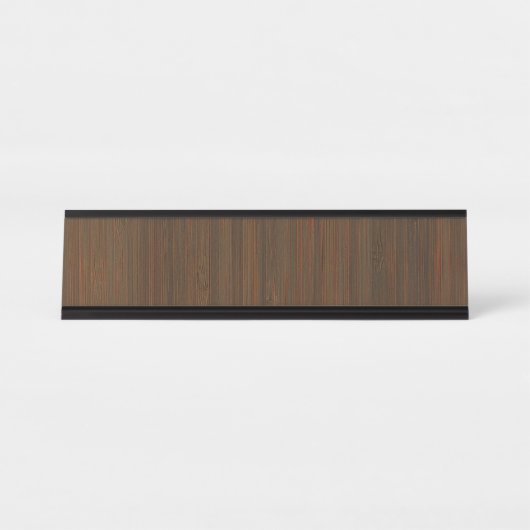 Donkere walnoot Brown Bamboo Wood Grain: Bureau Naambordje (Voorkant)