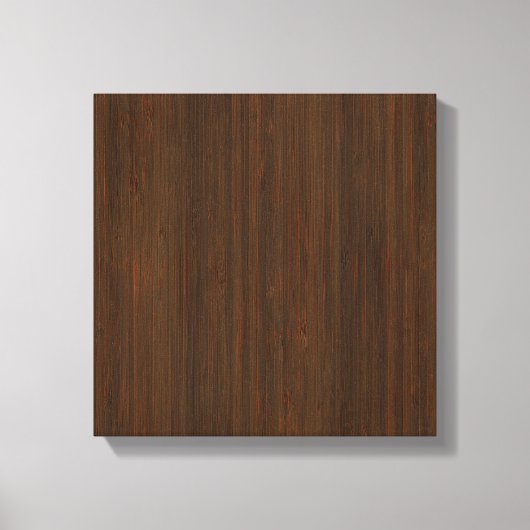 Donkere walnoot Brown Bamboo Wood Grain: Canvas Afdruk (Voorkant)