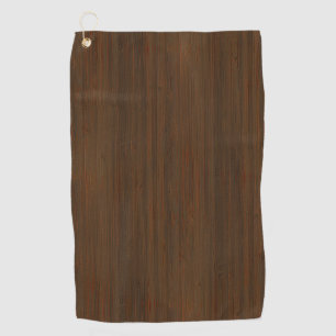 Donkere walnoot Brown Bamboo Wood Grain: Golfhanddoek