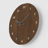 Donkere walnoot Brown Bamboo Wood Grain: Grote Klok (Hoek)