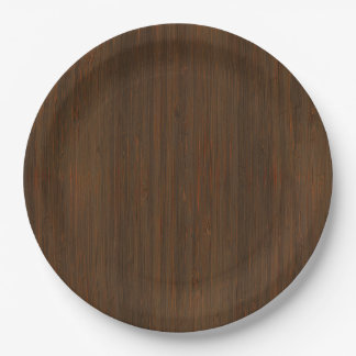 Donkere walnoot Brown Bamboo Wood Grain: Papieren Bordje