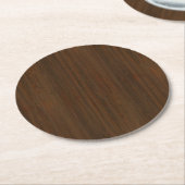 Donkere walnoot Brown Bamboo Wood Grain: Ronde Kartonnen Onderzetter (Gebogen)