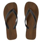 Donkere walnoot Brown Bamboo Wood Grain: Teenslippers (Voetbed)