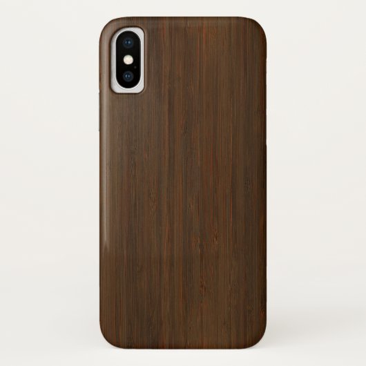 Donkere Walnoot Bruine Bamboe Houtnerf Look Case-Mate iPhone Case (Achterkant)