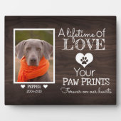 Donkere Walnoot Houten Gezinsdier Foto Herdenkings Fotoplaat (Voorkant)