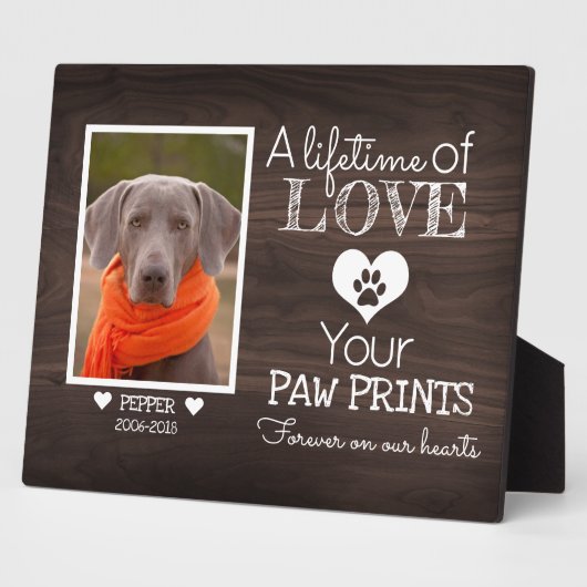 Donkere Walnoot Houten Gezinsdier Foto Herdenkings Fotoplaat (Zijkant)