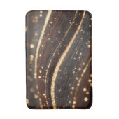 Donkere walnoot houtnerf met sprankelende gouden r badmat (Voorkant Verticaal)