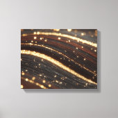 Donkere walnoot houtnerf met sprankelende gouden r canvas afdruk (Voorkant)