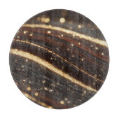 Donkere walnoot houtnerf met sprankelende gouden r snijplank (Voorkant)