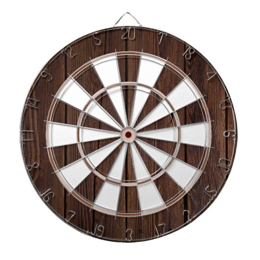 Donkere Walnoot Mideeuw Modern Dartbord (Voorkant)