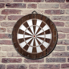 Donkere Walnoot Mideeuw Modern Dartbord