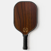 Donkere Walnoot Wood Gold Laurel krans Pickleball Paddle (Achterkant)