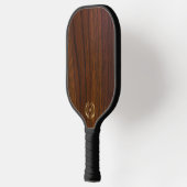 Donkere Walnoot Wood Gold Laurel krans Pickleball Paddle (Links)