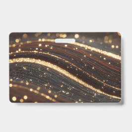 Donkere walnoothoutnerf met glinsterende gouden ri badge