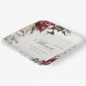 Donkere warme winter feestelijke gebladerte bruids papieren bordje (Gebogen)