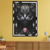 Donkere warrior scculpture Fractal Art Canvas Afdruk (Insitu (Woonkamer))