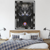 Donkere warrior scculpture Fractal Art Canvas Afdruk (Insitu (Slaapkamer))