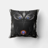 Donkere warrior scculpture Fractal Art Kussen (Achterkant)