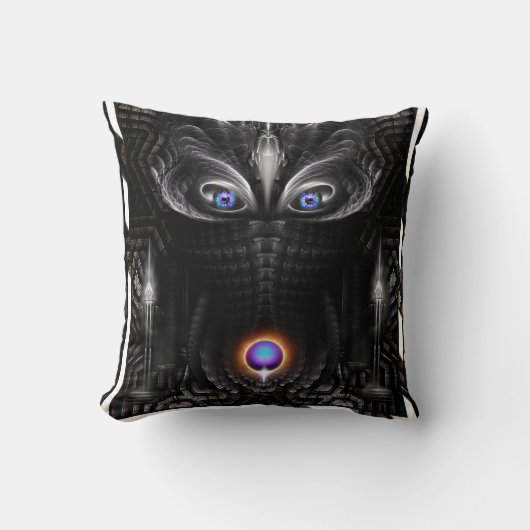 Donkere warrior scculpture Fractal Art Kussen (Voorkant)