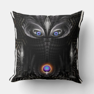 Donkere warrior scculpture Fractal Art Kussen