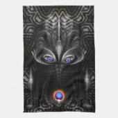 Donkere warrior scculpture Fractal Art Theedoek (Verticaal)