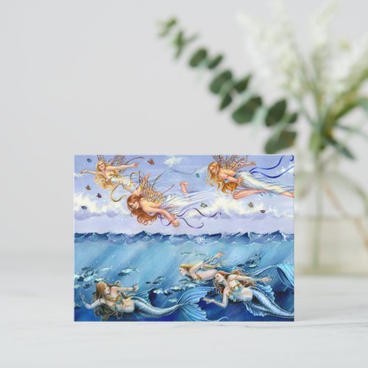 Donkere wateren heldere hemels briefkaart (Staand voorkant)