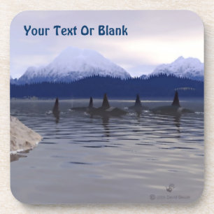 Donkere waterorca bier onderzetter