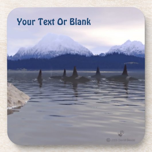 Donkere waterorca bier onderzetter (Voorkant)