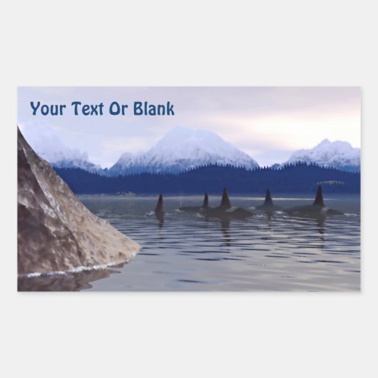 Donkere waterorca rechthoekige sticker (Voorkant)