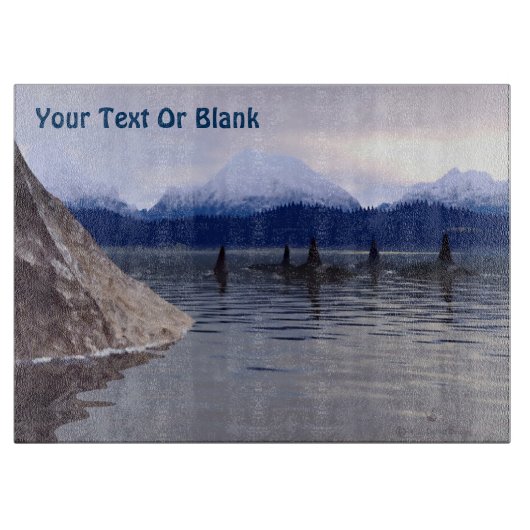 Donkere waterorca snijplank (Voorkant)