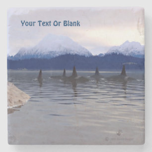 Donkere waterorca stenen onderzetter