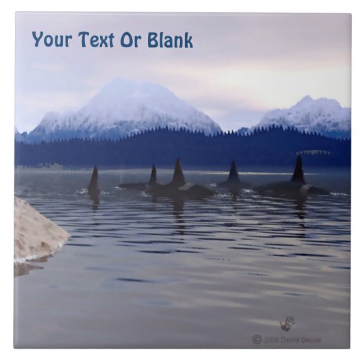 Donkere waterorca tegeltje (Voorkant)