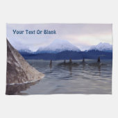 Donkere waterorca theedoek (Horizontaal)