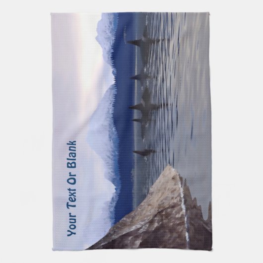 Donkere waterorca theedoek (Verticaal)