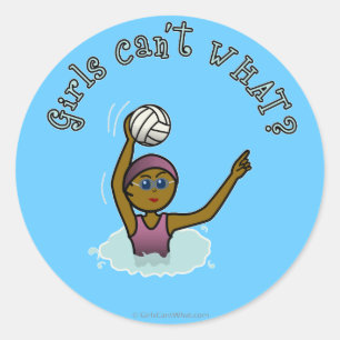 Donkere waterpolospeler meisje ronde sticker