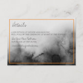 Donkere Waterverf Black Halloween Oranje bruiloft Informatiekaartje (Voorkant)