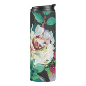 Donkere Waterverf Bloemen met Monogram Thermosbeker (Gedraaid links)