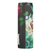 Donkere Waterverf Bloemen met Monogram Thermosbeker (Achterkant)