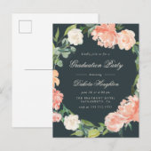 Donkere Waterverf Eucalyptus Wreath Gradution Part Uitnodiging Briefkaart (Voorkant / Achterkant)