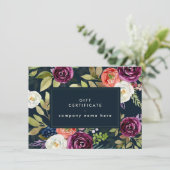 Donkere Waterverf Floral Boho | Cadeaubon (Staand voorkant)