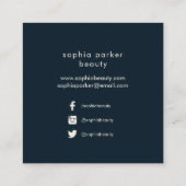 Donkere Waterverf Floral Boho Pattern | Sociale me Vierkante Visitekaartje (Achterkant)