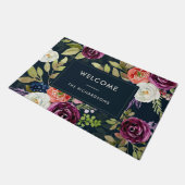 Donkere Waterverf Floral Boho | Welkom Deurmat (Schuin)