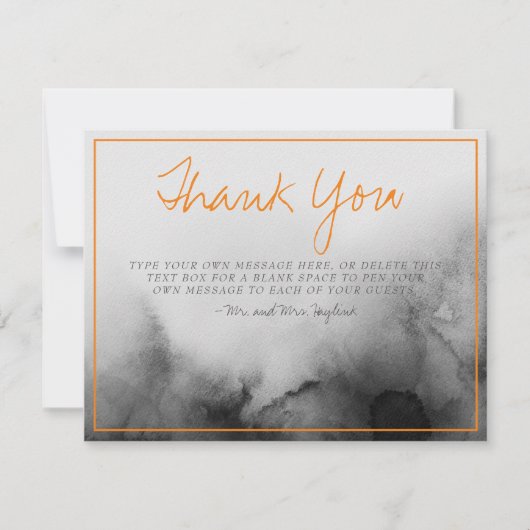 Donkere Waterverf Halloween bruiloft dank u kaart (Voorkant)