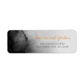 Donkere Waterverf Halloween Oranje Black Wedding Etiket (Voorkant)