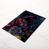 Donkere Waterverf Moody Floral Wedding Folie Uitnodiging (Gedraaid)